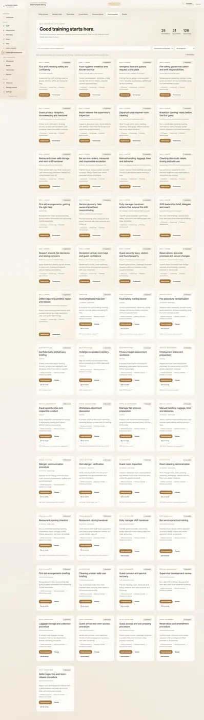 Original QRelia Pulse admin / hotel training templates