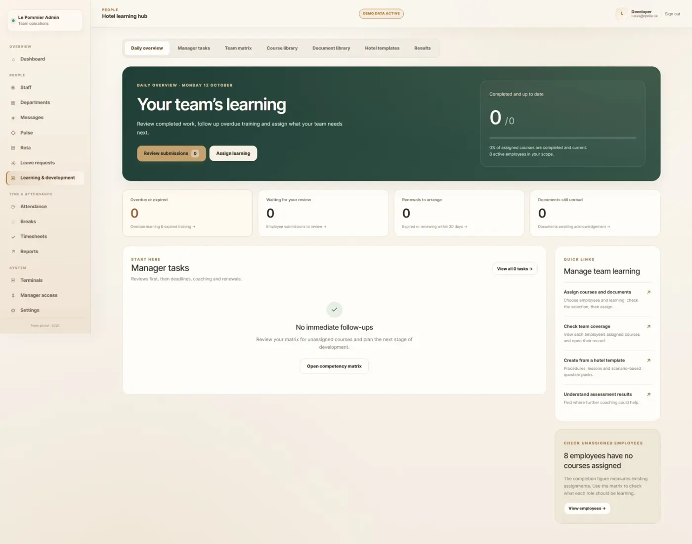 Original QRelia Pulse admin / learning hub